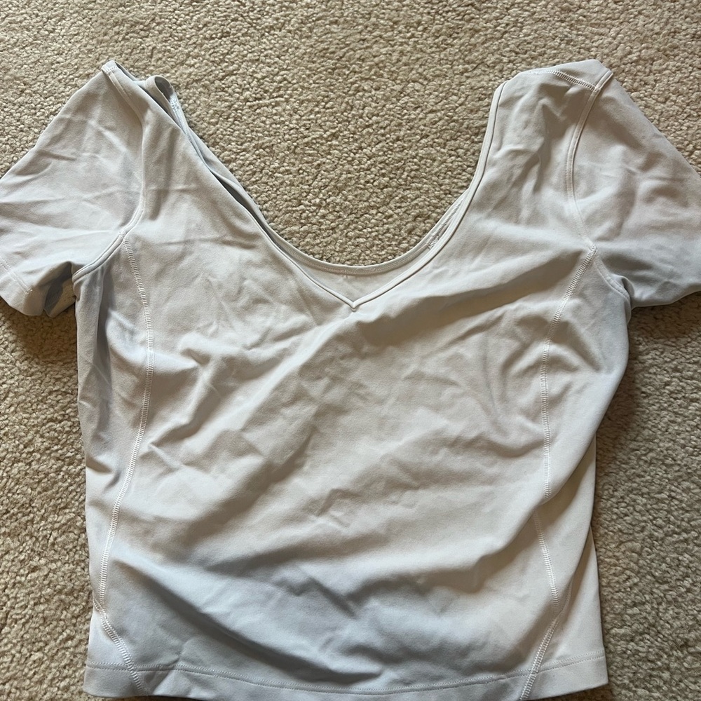 lululemon athletica Light Gray Short Sleeve Top
